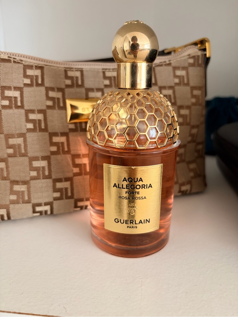 GUERLAIN Aqua Allegoria Rosa Rossa Bottle in Gold and Pink
